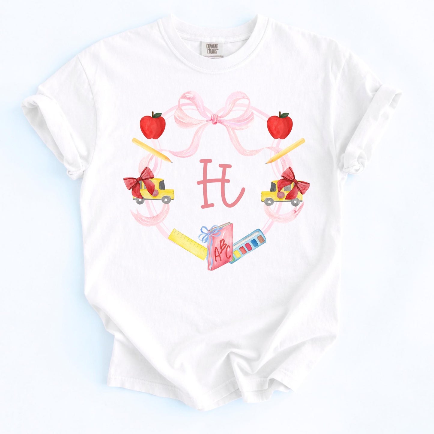 Back to School Shirt Girl – Personalized Monogram Student Gift by The Saltwater Press