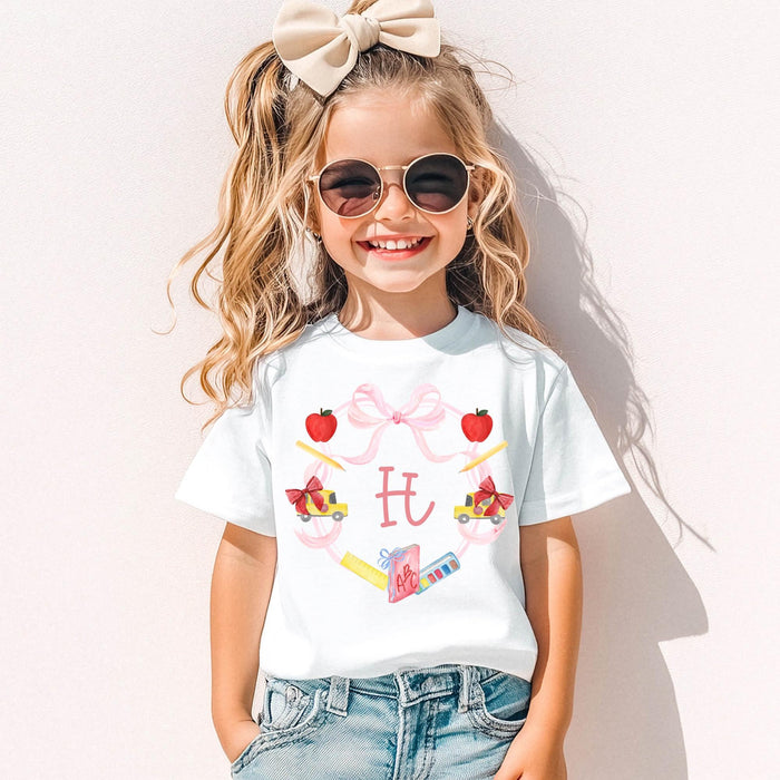 Back to School Shirt Girl – Personalized Monogram Student Gift by The Saltwater Press