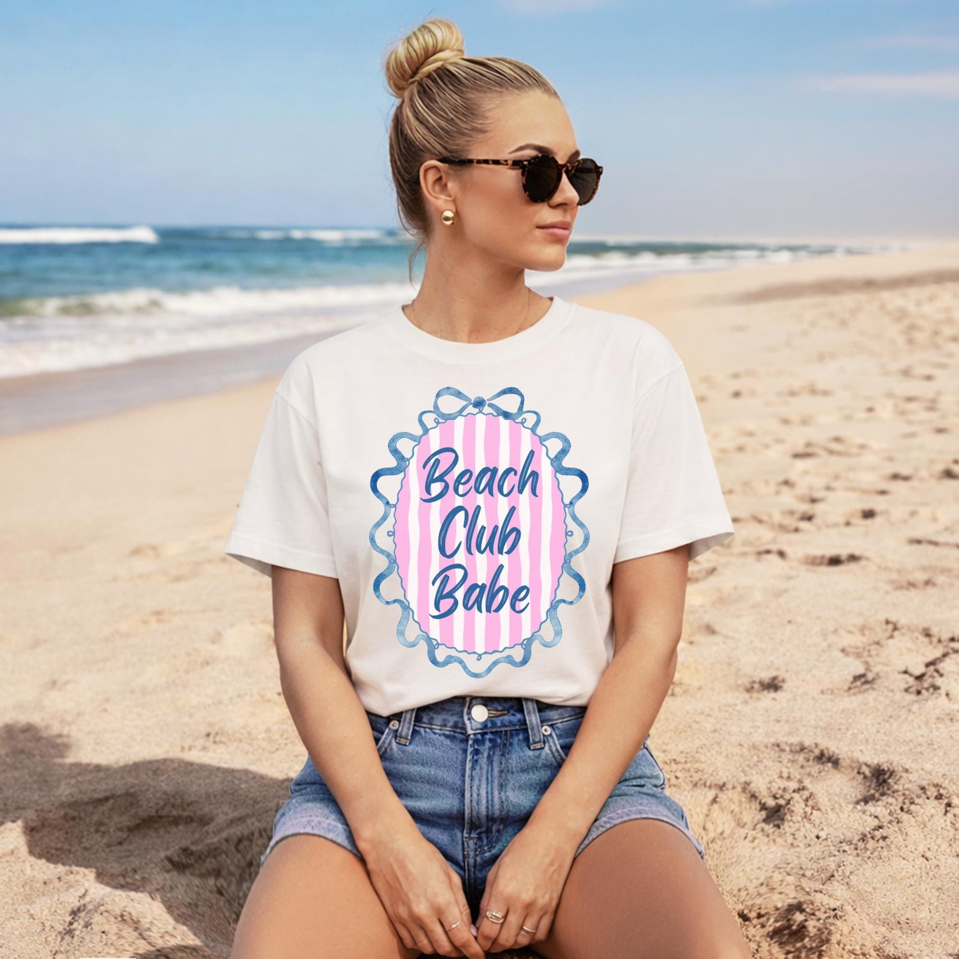 Beach Club Shirt – Women's Summer Vacation Preppy Nautical Tee by The Saltwater Press